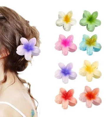 Produktbild von Blumen-Haarklammern 8 Stück Flower Hair Clips Acryl Haarspange