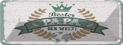 Produktbild von vianmo Blechschild 10x27 cm Bester Papa der Welt Spruch Zitat