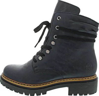 Produktbild von Rieker Damen Schuhe Stiefeletten Schnürung Blockabsatz 72621, Größe:38 EU, Farbe:Blau