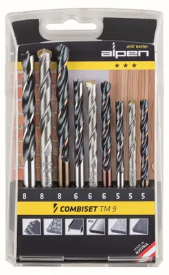 Image de Alpen 0000802102100 TM 9 9-piece Universal drill bit set