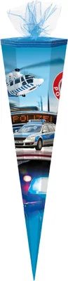 Produktbild von Schultüte / Zuckertüte / 85cm / eckig / "Polizei"