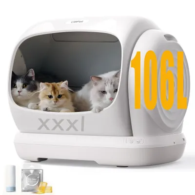 Produktbild von UBPet C41 Automatische Katzentoilette XXL 106L, Selbstreinigendes Katzenklo mit App-Steuerung,Geruchsneutralisierung, Für Mehrkatzenhaushalte