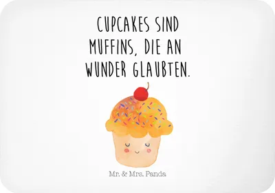 Produktbild von Mr. & Mrs. Panda Kühlschrankmagnet Cupcake - Weiß - Geschenk, magnet, Motivation Sprüche, Lustige, Wunder, whiteboardmagnet, Notizhalter, Backen, wandmagnet, Küche Deko