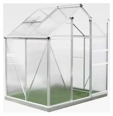 Produktbild von Gewächshaus Flora 64 Aluminium | 132x190x201 cm | Silber | Pflanzhaus & Treibhaus für den ganzjährigen Anbau von Gemüse und Obst