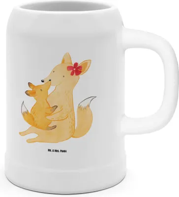 Produktbild von Mr. & Mrs. Panda Krug Fuchs Mama - Weiß - Geschenk, Seidel, Schoß, Bruder, Mutter, Bierbecher, Tochter, Humpen, Steinkrug, Bierhumpen