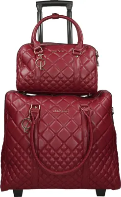 Produktbild von Damen Laptop Aktentrolley mit passende Schulter Handtasche Rot Bowatex