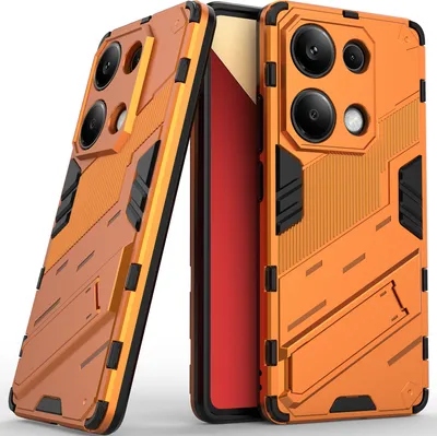 Produktbild von Armor Hülle für Xiaomi Redmi Note 13 Pro 4G, Hybrid PC TPU Bumper Stoßfestes Schutzhülle mit Standfunktion Weiß