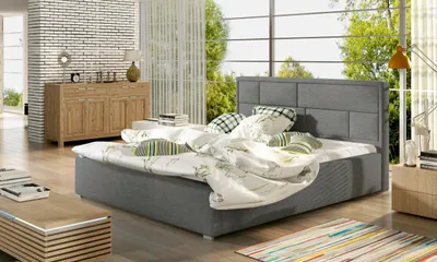 Obrázok produktu pre Manželská čalúnená posteľ 200x200 LUXERIO 1 - šedá