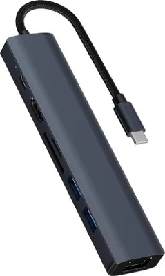 Produktbild von USB-C-Hub mit HDMI 4K 60Hz LAN RJ45 100W PD SD Kartenleser 2x USB 3.0
