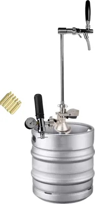 Produktbild von Edelstahl Kegschanksäule mit Kompensatorschankhahn & Druckminderer für 16g Kapseln