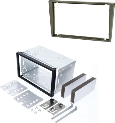 Produktbild von Audioproject A386.2-20 - Autoradio Radioblende SET Einbauschacht 2 DIN für Opel Agila Astra Corsa C Combo Omega Vectra Meriva Vivaro Zafira Suzuki Ignis Wagon R Einbaurahmen dunkelgrau metallic