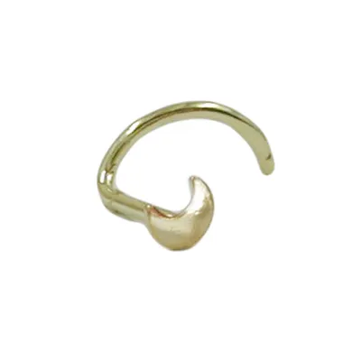 Produktbild von Nasenstecker 25mm Spirale mit kleinem Mond 14Kt GOLD gold 2,5mm