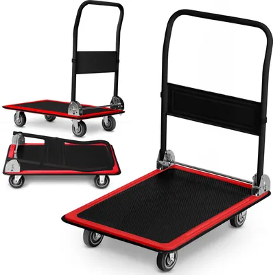 Obrázek produktu pro Plošinový transportní vozík HM-506, černo-červený