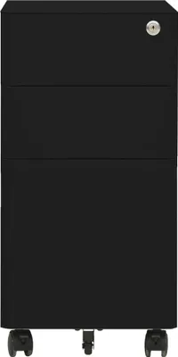Produktbild von vidaXL Aktenschrank mit Rollen Schwarz 30x45x59 cm Stahl