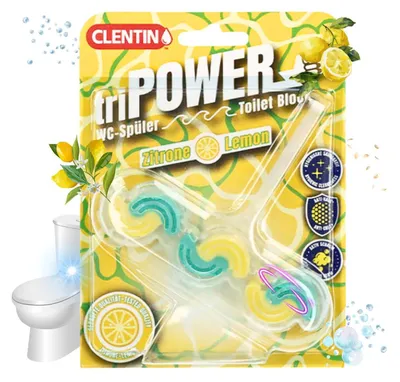 Produktbild von CLENTIN WC Stein Duftspüler 12 St x 45g Zitrone / WC Reiniger 1.800 Spülgänge - Duftsteine für extra Frische und eine sichtbare Reinigung