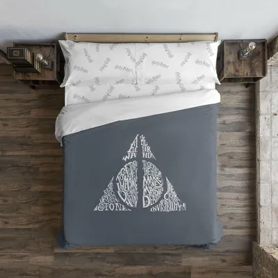 Produktbild von Bettdeckenbezug Harry Potter Deathly Hallows 140 x 200 cm Einzelmatratze