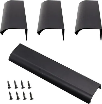 Produktbild von Famanu Halter Unsichtbare Zuggriffe - Schwarz - 120 x 40 x 19 mm