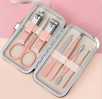Image de Kit de manucure 7 pièces - coupe-ongles, coupe-ongles pour les orteils, pince à épiler, kit de manucure - idéal pour femmes et hommes