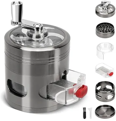 Produktbild von Metall Grinder, Zinklegerung, mit magnetischem Deckel, 4-teilig, für die Küche