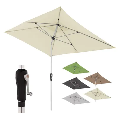 Produktbild von Doppler Sonnenschirm für den Garten SL-AZ Auto Tilt 190x290 cm Natur I Gartenschirm knickbar I Kurbelschirm mit UV-Schutz 80+ I Kurbelschirm aus Aluminium I regenabweisendes Polyester-Schirmdach