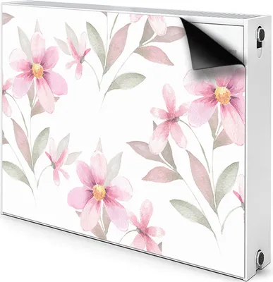 Produktbild von Magnet Verkleidung Abdeckung Heizkörperabdeckung Heizkörperabdeckung 100x60 cm  - Pinke Blumen
