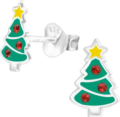 Produktbild von Ohrstecker Weihnachtsbaum: Ohrringe Silber 925