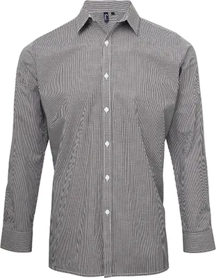 Produktbild von Premier Workwear Men´s Microcheck (Gingham) Long Sleeve Baumwolle Shirt