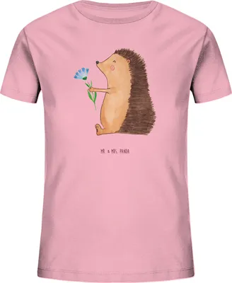 Produktbild von Mr. & Mrs. Panda Kleinkinder T-Shirt Igel Blumen 5-6 Jahre (110/116) - Baumwolle Pink - Geschenk, Besuch, Lustige Sprüche, Kindershirt, Kinder Baumwollshirt, Jungen, Mädchen