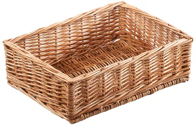 Produktbild von Kobolo Regalkorb Nina 40x30xx13 cm aus geflochtener Weide - Korb Körbe Aufbewahrungkorb Auslagekorb Regalkörbe Weidenkorb Aufbewahrungsbox Boxen Deko