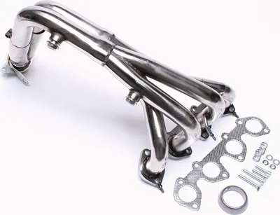 Image de Collecteur d'échappement en éventail en acier inoxydable avec EGR + raccord Lambda pour Peugeot 206