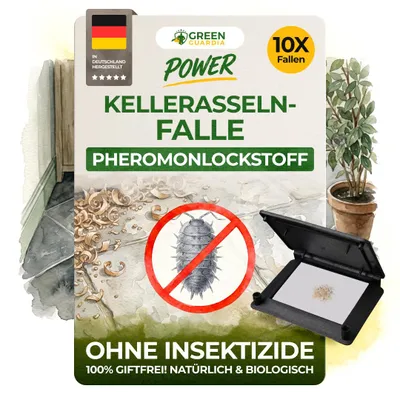 Produktbild von Kellerasselnfalle mit Pheromon Lockstoff -10x Fallen - Mittel gegen Kellerasseln im Haus & Garten, Kellerasseln bekämpfen, Chemiefrei & Nachhaltig