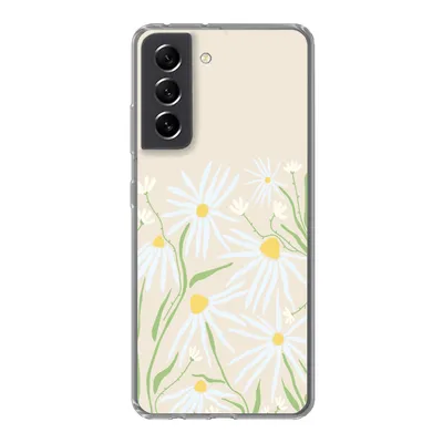 Produktbild von MuchoWow® Handyhülle Schutzhülle Hülle für Samsung Galaxy S21 FE Blume - Muster - Gelb Silikon Softcase Handy Hülle - Mobiltelefonhülle
