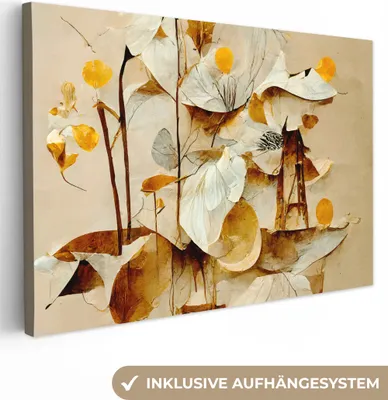 Obrázek produktu pro OneMillionCanvasses® - Obrazy na plátně - Květiny - Bílé - Rostliny - Vintage, nástěnná malba, nástěnné dekorace obrazy obývací pokoj, 120x80cm