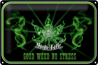 Produktbild von Blechschild Spruch 30x20cm High Life good weed no stress