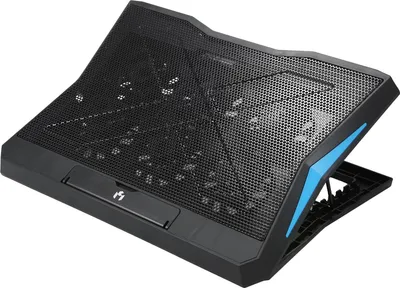 Produktbild von Q3 Laptop-Kühler, Computer-Kühlständer, 6-Gang-Höhenverstellung, 6 Lüfter, geeignet für Laptops bis 17 Zoll, Schwarz (Standardversion)