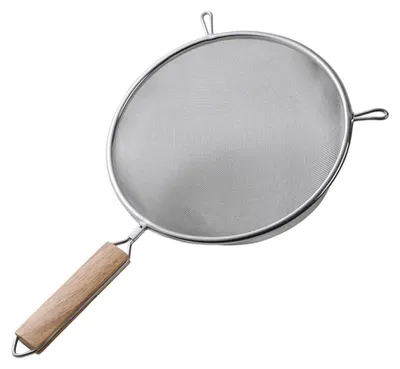 Sieb mit Holzgriff, Edelstahl, 20 cm Ø, feinmaschig