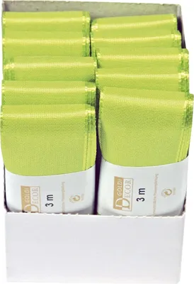 Imagen del producto de GOLDINA 1445 4053 1003 - Cinta decorativa de tafetán, color verde manzana, 40 mm x 3 metros