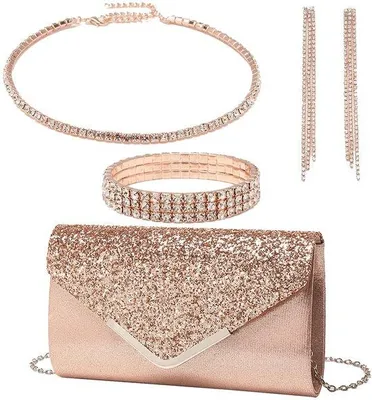 Produktbild von Glitzernde Schmucktasche 4-teilig Elegante Schultaschen mit Pailletten und Glitter
