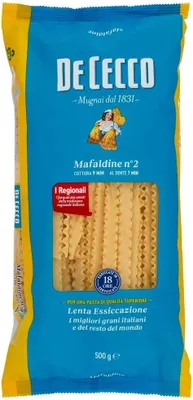 Produktbild von 24x Pasta De Cecco 100% Italienisch Mafaldine n. 2 Nudeln 500g + Italian Gourmet Polpa 400g