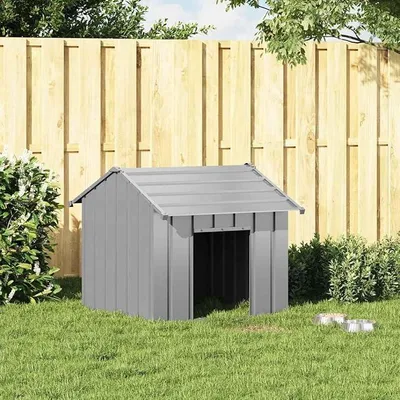 Imagen del producto de Caseta para perros con techo, 85x107x81 cm, acero galvanizado, con entrada, sin suelo