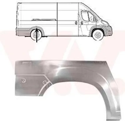 Produktbild von VAN WEZEL Seitenwand Reparaturblech für FIAT Ducato Kastenwagen (250, 290) Ducato Bus (250, 290) für CITROËN JUMPER Kasten passend für PEUGEOT
