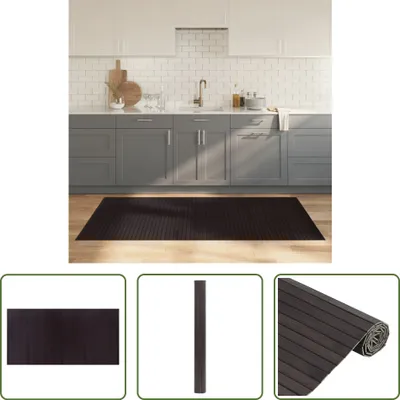Produktbild von The Living Store Teppich Rechteckig Dunkelbraun 100x200 cm Bambus