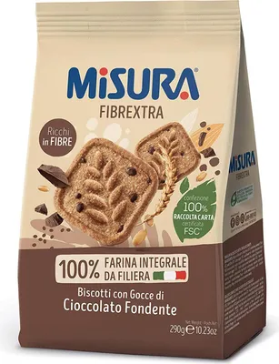 Produktbild von 3x Misura Fibraextra Integrali Schokolade Tropfen Vollkorn kekse 290g biscuits