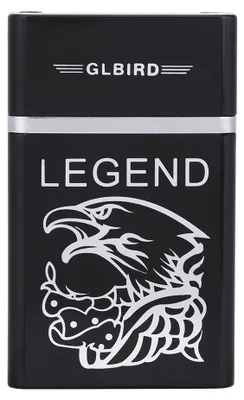Image de Étui à cigarettes portable avec briquet électrique rechargeable via USB ultra-compact (Silver Eagle)