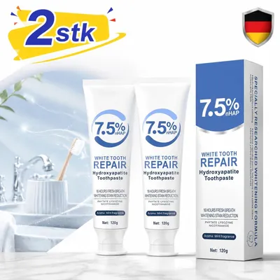 Produktbild von 2 Stück Hydroxylapatit Zahnpasta ohne Fluorid 120 G Hydroxyapatite Toothpaste