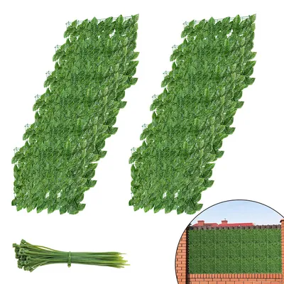 Produktbild von Fiqops Sichtschutzhecke Windschutz 1*3M Efeu Sichtschutz Balkonverkleidung Blätterzaun,Vanille