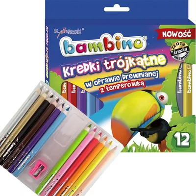 Produktbild von Dreieckige Bleistifte dick mit Anspitzer 12k Bambino