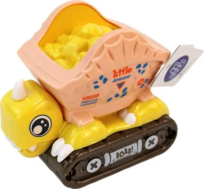 Produktbild von Gelber Dinosaurier Bauwagen als Spielzeug - ca. 10 cm