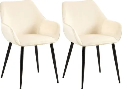 Produktbild von 2er Set Esszimmerstuhl HLO-CP8 Samt  creme