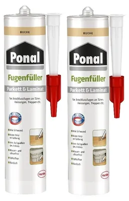 Produktbild von Ponal Fugenfüller Parkett & Laminat, Kartusche, Buche, 2x280ml